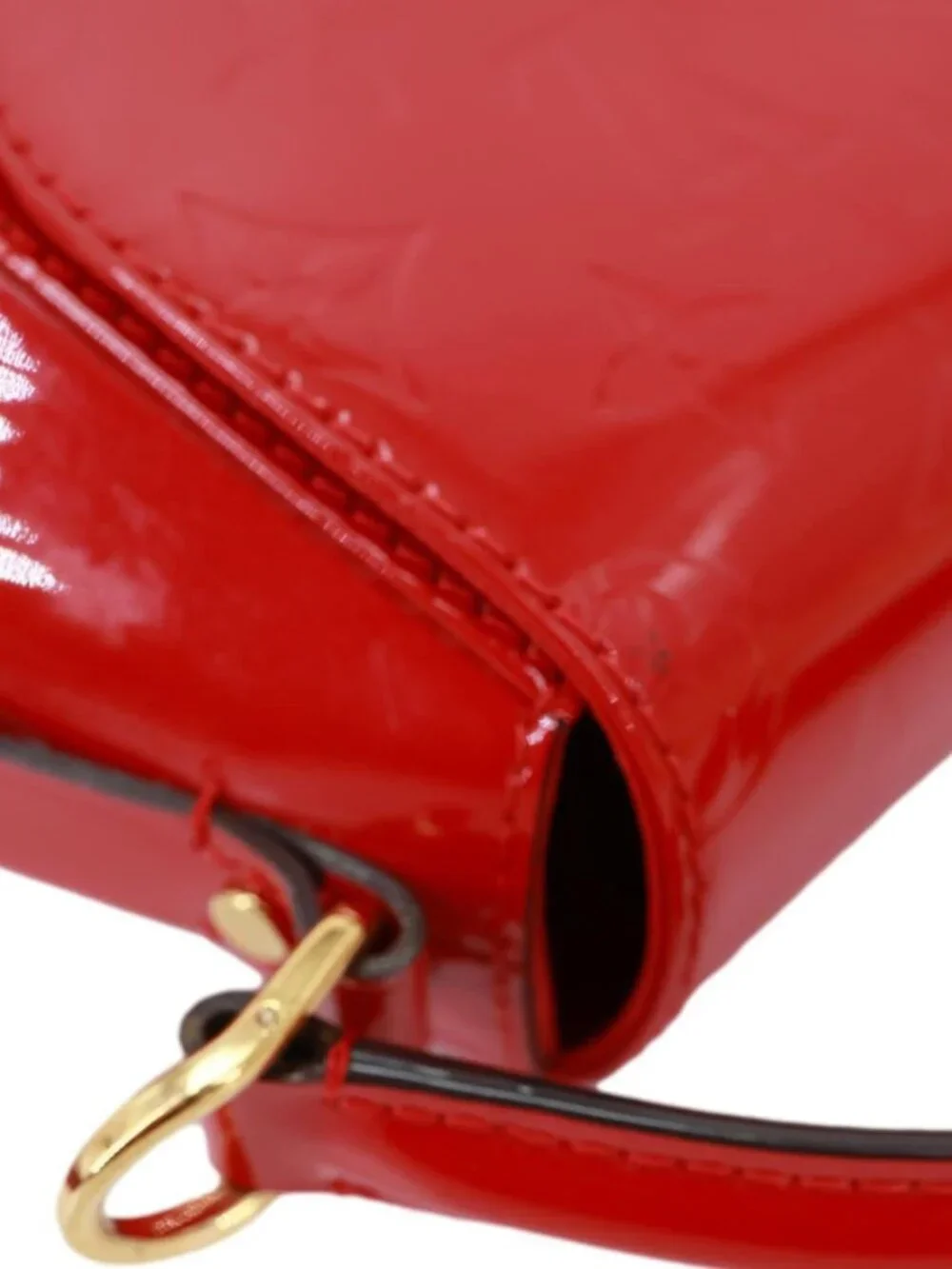Louis Vuitton  Pasadena Monogram Vernis Leather Shoulder Bag Red